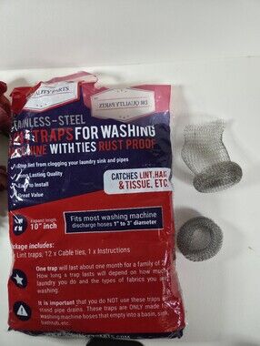 Washing Machine Lint Trap Stainless Steel 48 Pack 29cmx6.5cm, Hose Filter, Mesh